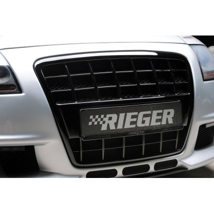 Rieger maska chladiče s integrovaným držákem SPZ pro Audi TT 8N kupé, roadster, plast ABS lakovaný do černé lesklé barvy
