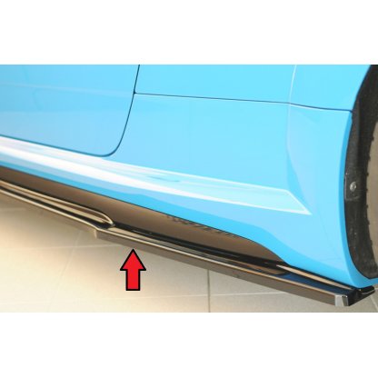 Rieger spoiler pod boční práh (ca. 19mm) mont. strana levá pro Audi TT RS 8J, 8J1-FV, 8S kupé, 09/18-, plast ABS lakovaný do černé lesklé barvy