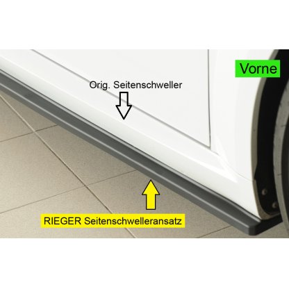 Rieger spoiler pod boční práh (ca. 19mm) mont. strana pravá pro Audi TT RS 8J, 8J1-FV, 8S roadster, r.v. 05/16-08/18, plast ABS bez povrchové úpravy