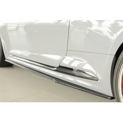 Rieger spoiler pod boční práh mont. strana levá pro Audi RS5 B9, F5 kupé, 03/17-02/20, plast ABS lakovaný do černé lesklé barvy