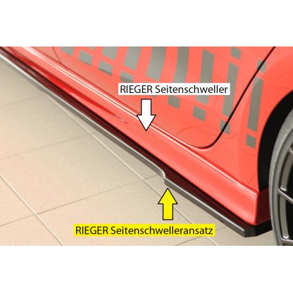 Rieger spoiler pod boční práh mont. strana levá pro Cupra Leon KL 5-dvéř. (ST/sportstourer), 09/20-, plast ABS lakovaný do černé lesklé barvy
