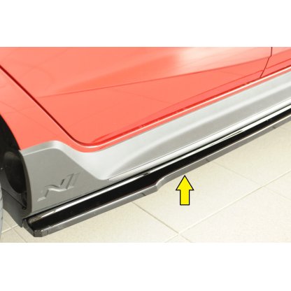 Rieger spoiler pod boční práh mont. strana levá pro Hyundai i20 N-Performance BC3 5-dvéř. (hatchback), 04/21-, plast ABS lakovaný do černé lesklé barvy