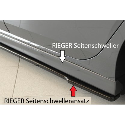 Rieger spoiler pod boční práh mont. strana levá pro Seat Leon Cupra 5F 5-dvéř., 01/17-, plast ABS lakovaný do černé lesklé barvy