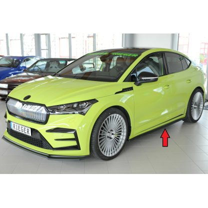 Rieger spoiler pod boční práh mont. strana levá pro Škoda Enyaq iV RS SUV (5AZ), 07/21-, plast ABS lakovaný do černé lesklé barvy
