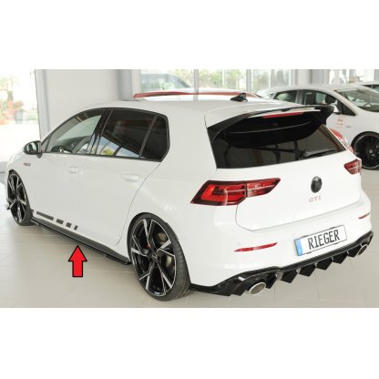 Rieger spoiler pod boční práh mont. strana levá pro Volkswagen Golf 8 GTI Clubsport 5-dvéř., 10/20-, plast ABS lakovaný do černé lesklé barvy