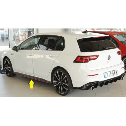 Rieger spoiler pod boční práh mont. strana levá pro Volkswagen Golf 8 GTI Clubsport 5-dvéř., r.v. 10/20-, plast ABS bez povrchové úpravy, pro originální boční prahy