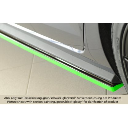 Rieger spoiler pod boční práh mont. strana levá pro Volkswagen Polo AW 5-dvéř., 06/21-, plast ABS lakovaný do černé lesklé barvy