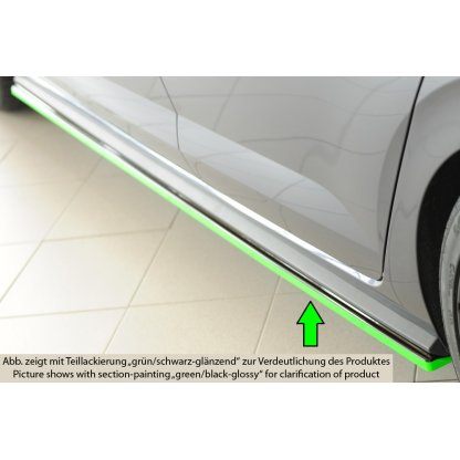 Rieger spoiler pod boční práh mont. strana levá pro Volkswagen Polo AW 5-dvéř., 06/21-, plast ABS lakovaný do černé lesklé barvy