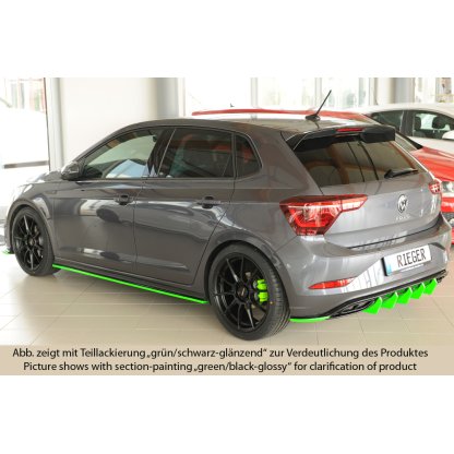 Rieger spoiler pod boční práh mont. strana levá pro Volkswagen Polo AW 5-dvéř., 06/21-, plast ABS lakovaný do černé lesklé barvy