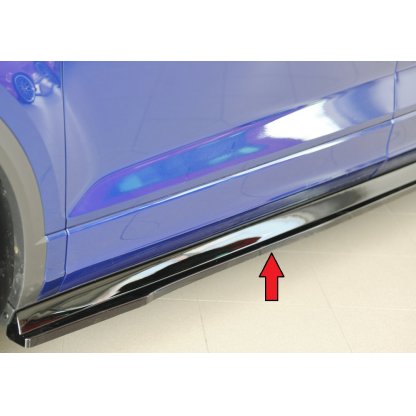 Rieger spoiler pod boční práh mont. strana levá pro Volkswagen T-roc R A1 5-dvéř., 01/22-, plast ABS lakovaný do černé lesklé barvy