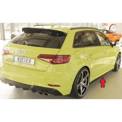 Rieger spoiler pod boční práh mont. strana pravá pro Audi A3 S3 8V 5-dvéř. (sportback 8VA) vč. faceliftu, r.v. 05/13-08/16, 09/16-, plast ABS bez povrchové úpravy