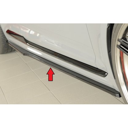 Rieger spoiler pod boční práh mont. strana pravá pro Audi RS5 B9, F5 kupé, 03/17-02/20, plast ABS lakovaný do černé lesklé barvy