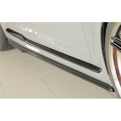 Rieger spoiler pod boční práh mont. strana pravá pro Audi RS5 B9, F5 kupé, 03/17-02/20, plast ABS lakovaný do černé lesklé barvy