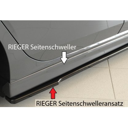 Rieger spoiler pod boční práh mont. strana pravá pro Seat Leon 5F 5-dvéř., 01/17-, plast ABS lakovaný do černé lesklé barvy