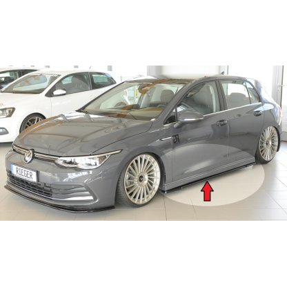 Rieger spoiler pod boční práh mont. strana pravá pro Seat Leon 5F 5-dvéř., 01/17-, plast ABS lakovaný do černé lesklé barvy