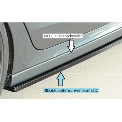 Rieger spoiler pod boční práh mont. strana pravá pro Škoda Octavia RS NX combi, 07/20-, plast ABS lakovaný do černé lesklé barvy