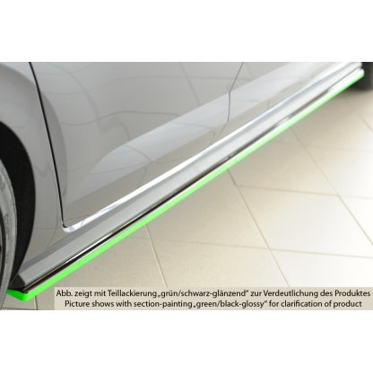 Rieger spoiler pod boční práh mont. strana pravá pro Volkswagen Polo AW 5-dvéř., 06/21-, plast ABS lakovaný do černé lesklé barvy