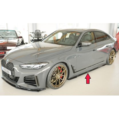 Rieger spoiler pod boční práh mont. strana pro BMW i4 G26 G4C gran coupe (5-dvéř.), 11/21-, plast ABS lakovaný do černé lesklé barvy, levá strana