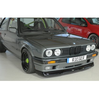 Rieger spoiler pod přední nárazník (GBL-38011) pro BMW řada 3 E30 kabriolet, plast ABS lakovaný do černé lesklé barvy