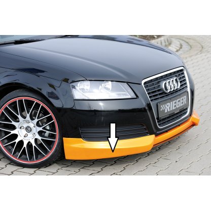 Rieger spoiler pod přední nárazník pro Audi A3 8P 3-dvéř., 5-dvéř., kabriolet, Sportback po faceliftu, r.v. 07/08-, plast ABS bez povrchové úpravy