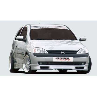 Rieger spoiler pod přední nárazník pro Opel Corsa C 3-dvéř., 5-dvéř. před faceliftem, r.v. 09/00-05/03, plast ABS bez povrchové úpravy