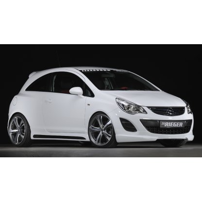 Rieger spoiler pod přední nárazník pro Opel Corsa D 3-dvéř., 5-dvéř. po faceliftu, r.v. 01/11-, plast ABS bez povrchové úpravy, bez žebrování