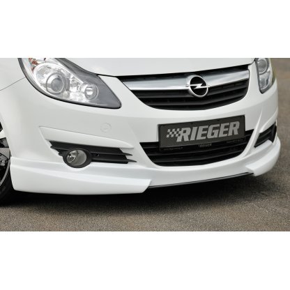 Rieger spoiler pod přední nárazník pro Opel Corsa D 3-dvéř., 5-dvéř. před faceliftem, r.v. 07/06-12/10, plast ABS bez povrchové úpravy, bez žebrování