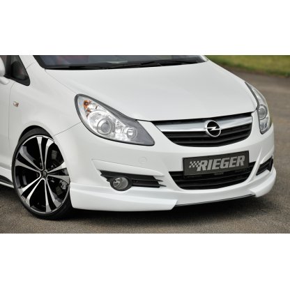 Rieger spoiler pod přední nárazník pro Opel Corsa D 3-dvéř., 5-dvéř. před faceliftem, r.v. 07/06-12/10, plast ABS bez povrchové úpravy, bez žebrování