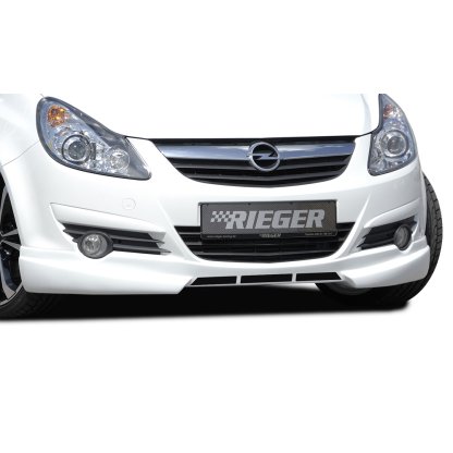 Rieger spoiler pod přední nárazník pro Opel Corsa D 3-dvéř., 5-dvéř. před faceliftem, r.v. 07/06-12/10, plast ABS bez povrchové úpravy, s žebrováním