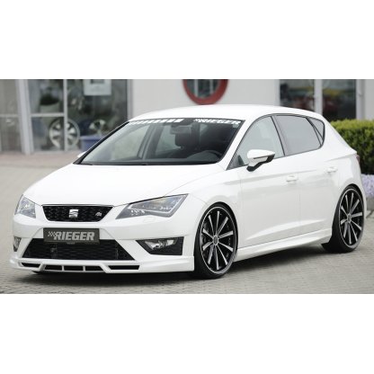 Rieger spoiler pod přední nárazník pro Seat Leon FR 5F 3-dvéř. (sc), 5-dvéř., 5-dvéř. (ST/Combi) před faceliftem, r.v. 01/13-12/16, plast ABS bez povrchové úpravy