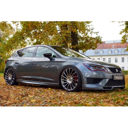 Rieger spoiler pod přední nárazník pro Seat Leon FR 5F 3-dvéř. (sc), 5-dvéř., 5-dvéř. (ST/Combi) před faceliftem, r.v. 01/13-12/16, plast ABS bez povrchové úpravy