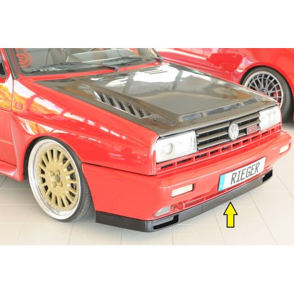 Rieger spoiler pod přední nárazník pro Volkswagen Golf 2 Rallye Golf 19E-299, r.v. 89-91, plast ABS lakovaný do černé lesklé barvy