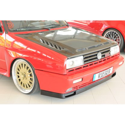 Rieger spoiler pod přední nárazník pro Volkswagen Golf 2 Rallye Golf 19E-299, r.v. 89-91, plast ABS lakovaný do černé lesklé barvy
