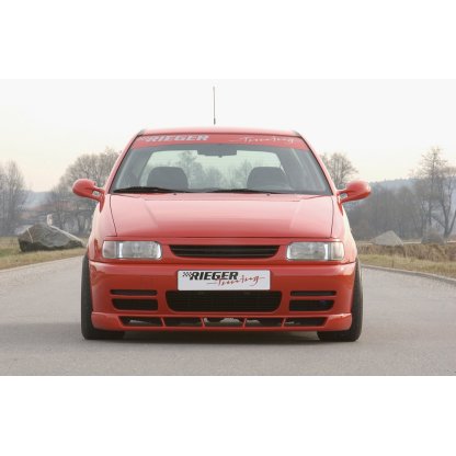 Rieger spoiler pod přední nárazník pro Volkswagen Polo 4 6N 3-dvéř., 5-dvéř., r.v. 10/94-01, plast ABS bez povrchové úpravy, s 5 výřezy, se styling paketem