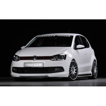 Rieger spoiler pod přední nárazník pro Volkswagen Polo 6 GTI 3-dvéř., 5-dvéř. před faceliftem, r.v. 05/10-01/14, plast ABS bez povrchové úpravy, bez žebrování