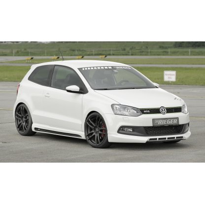 Rieger spoiler pod přední nárazník pro Volkswagen Polo 6 GTI 3-dvéř., 5-dvéř. před faceliftem, r.v. 05/10-01/14, plast ABS bez povrchové úpravy, s žebrováním