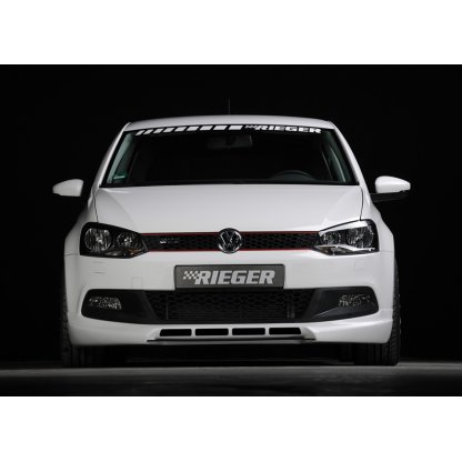 Rieger spoiler pod přední nárazník pro Volkswagen Polo 6 GTI 3-dvéř., 5-dvéř. před faceliftem, r.v. 05/10-01/14, plast ABS bez povrchové úpravy, s žebrováním
