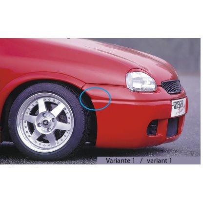 Rieger spoiler pod přední nárazník (varianta 2) pro Opel Corsa B 3-dvéř. (do r.v. 97), r.v. 02/93-09/96, plast ABS bez povrchové úpravy