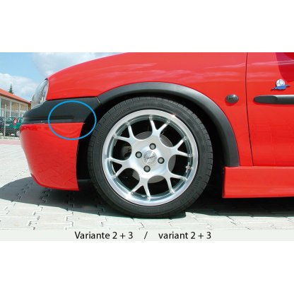 Rieger spoiler pod přední nárazník (varianta 3) pro Opel Corsa B 3-dvéř. (do r.v. 97), r.v. 02/93-09/96, plast ABS bez povrchové úpravy