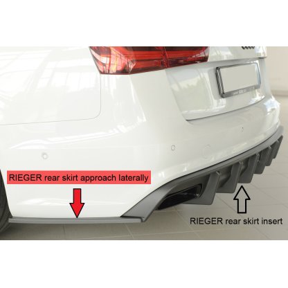 Rieger spoiler pod zadní nárazník na levé straně pro Audi A6 4G, C7 sedan r.v. 09/14-, plast ABS bez povrchové úpravy