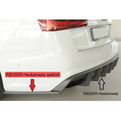 Rieger spoiler pod zadní nárazník na levé straně pro Audi A6 S6 4G, C7 sedan r.v. 09/14-, plast ABS bez povrchové úpravy