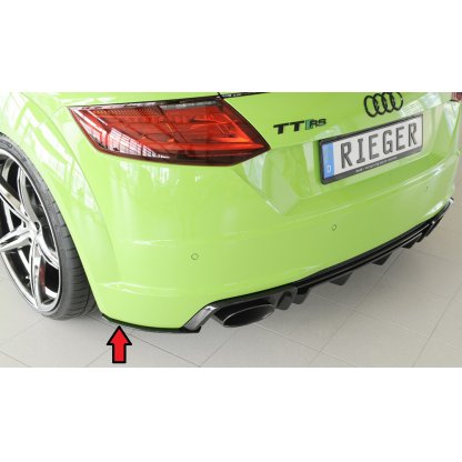 Rieger spoiler pod zadní nárazník na levé straně pro Audi TT RS 8J, 8J1-FV, 8S kupé, roadster před faceliftem r.v. 05/16-08/18, plast ABS bez povrchové úpravy