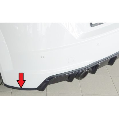 Rieger spoiler pod zadní nárazník na levé straně pro Audi TTS 8J-FV, 8S kupé, roadster před faceliftem r.v. 07/14-08/18, plast ABS bez povrchové úpravy