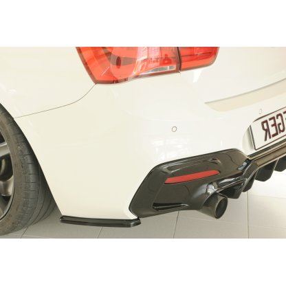 Rieger spoiler pod zadní nárazník na levé straně pro BMW řada 1 F21 sedan / 2-dvéř. r.v. 05/2015-, plast ABS lakovaný do černé lesklé barvy