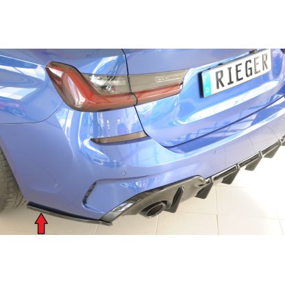 Rieger spoiler pod zadní nárazník na levé straně pro BMW řada 3 G20 sedan r.v. 03/19-, plast ABS lakovaný do černé lesklé barvy