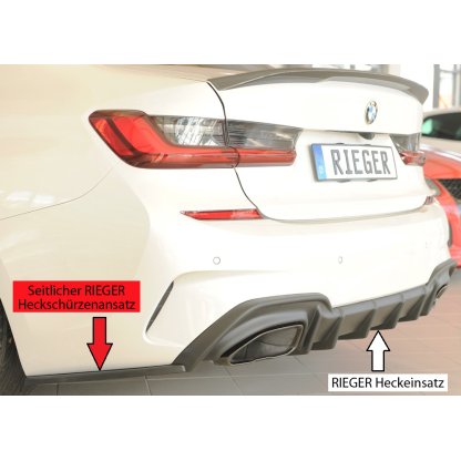 Rieger spoiler pod zadní nárazník na levé straně pro BMW řada 3 G21 touring r.v. 03/19-06/22, plast ABS bez povrchové úpravy