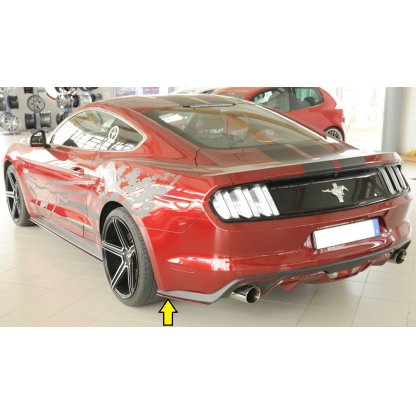 Rieger spoiler pod zadní nárazník na levé straně pro Ford Mustang 6 LAE kabriolet, kupé před faceliftem r.v. 11/14-07/17, plast ABS bez povrchové úpravy