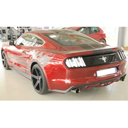 Rieger spoiler pod zadní nárazník na levé straně pro Ford Mustang 6 LAE kabriolet, kupé před faceliftem r.v. 11/14-07/17, plast ABS bez povrchové úpravy