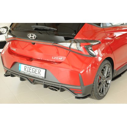 Rieger spoiler pod zadní nárazník na levé straně pro Hyundai i20 N-Performance BC3 5-dvéř. (hatchback) r.v. 04/21-, plast ABS lakovaný do černé lesklé barvy
