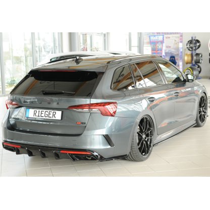 Rieger spoiler pod zadní nárazník na levé straně pro Škoda Octavia RS NX combi r.v. 07/20-, plast ABS lakovaný do černé lesklé barvy